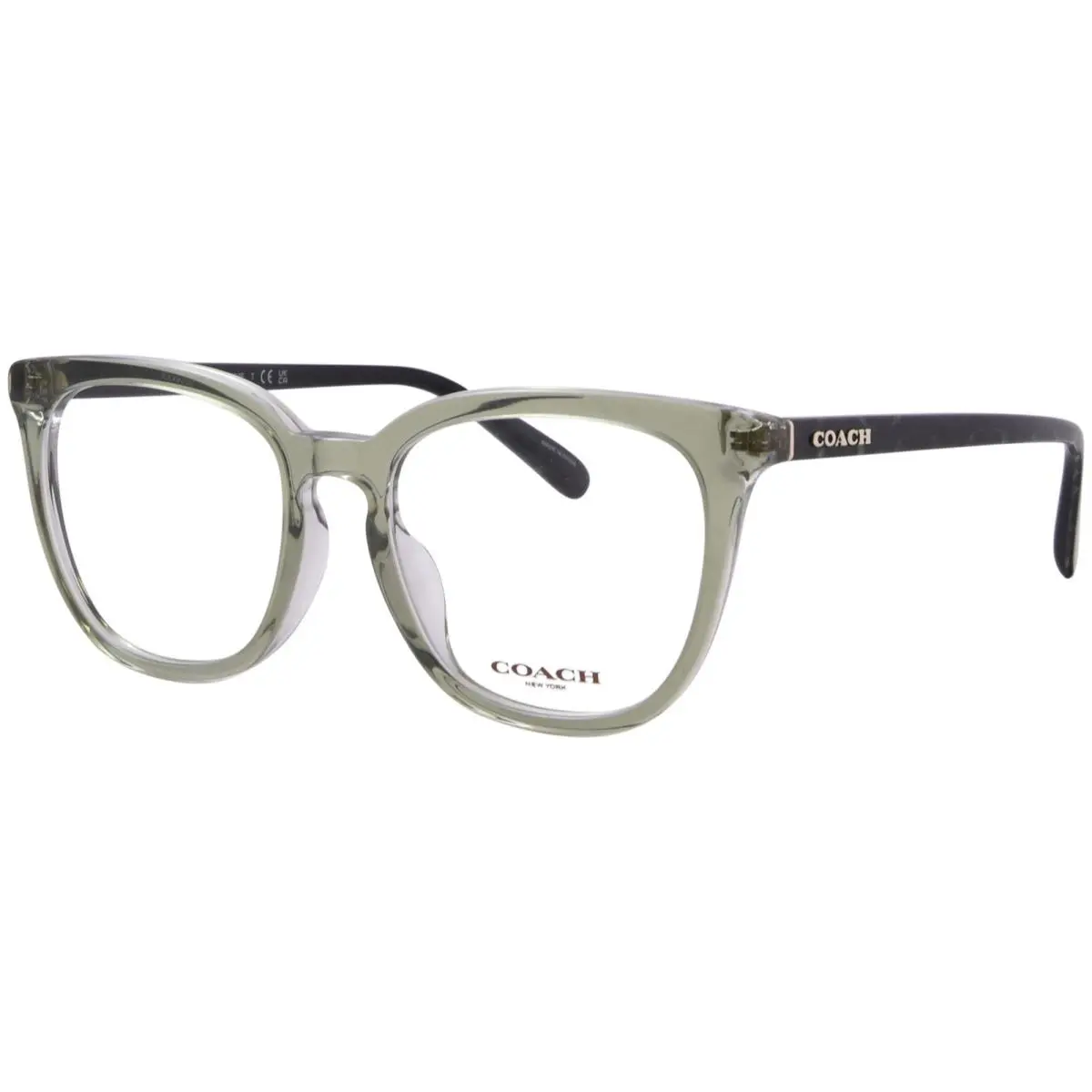 Coach HC6222F 5786 Eyeglasses Women`s Transparent Green/hopper Full Rim 53mm