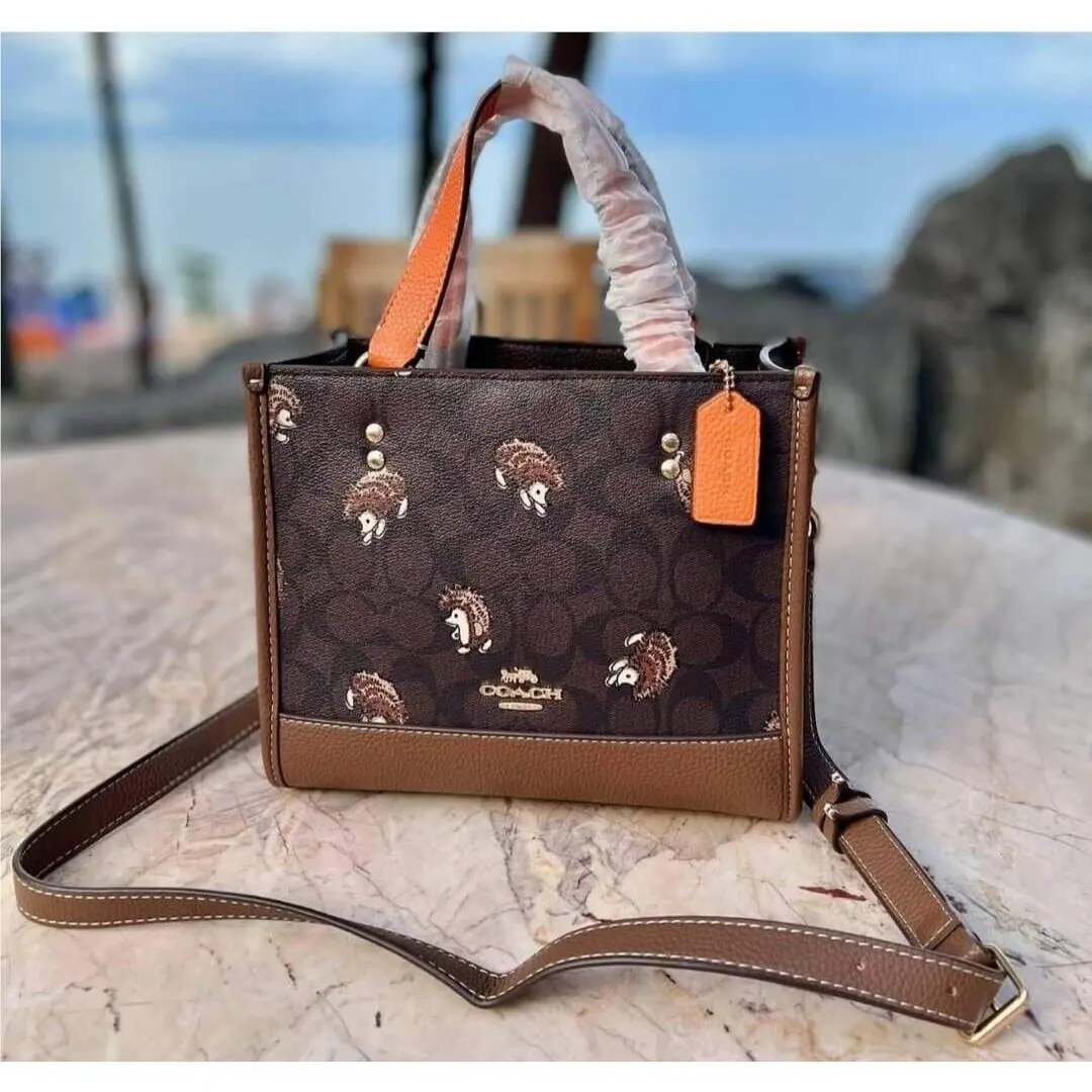 Coach CC769 Dempsey Women`s Tote - Brown Black Multi