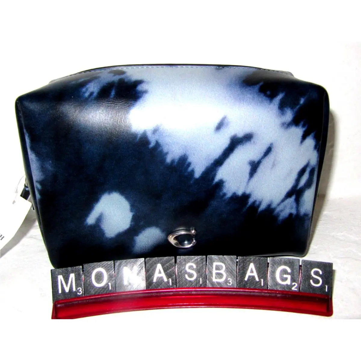Coach Nylon Essential Cosmetic Pouch with Navy Blue Tie Dye Print