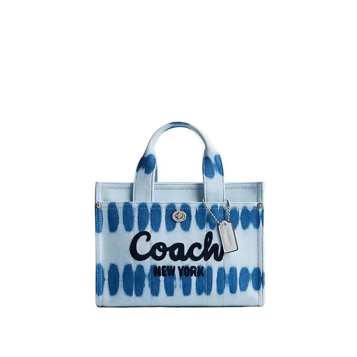 Coach Cargo 26 Blue Denim Tie-dye Small Cargo Tote Crossbody Bag Dust Bag