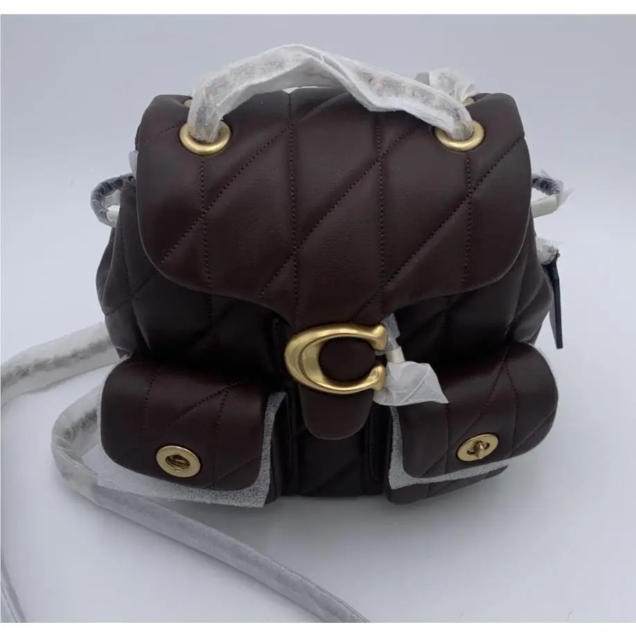 Coach Tabby Backpack B4 Maple Quilted Leather Gold Tone CU076