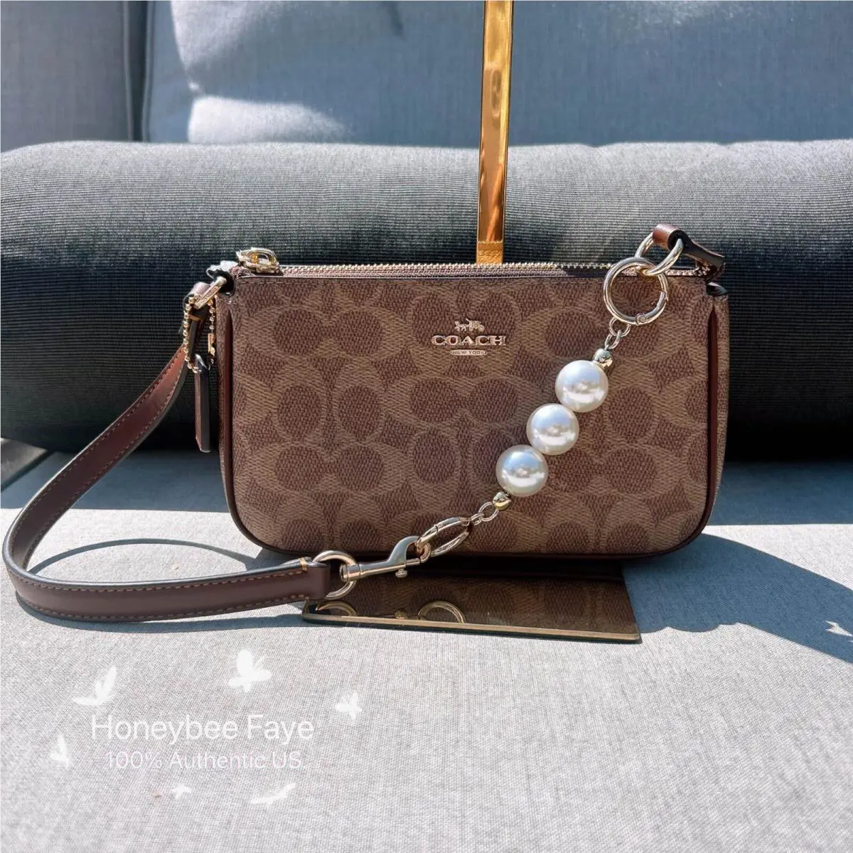 Coach Nolita 19 In Signature Canvas CW426 Plus Extended Pearl Cha
