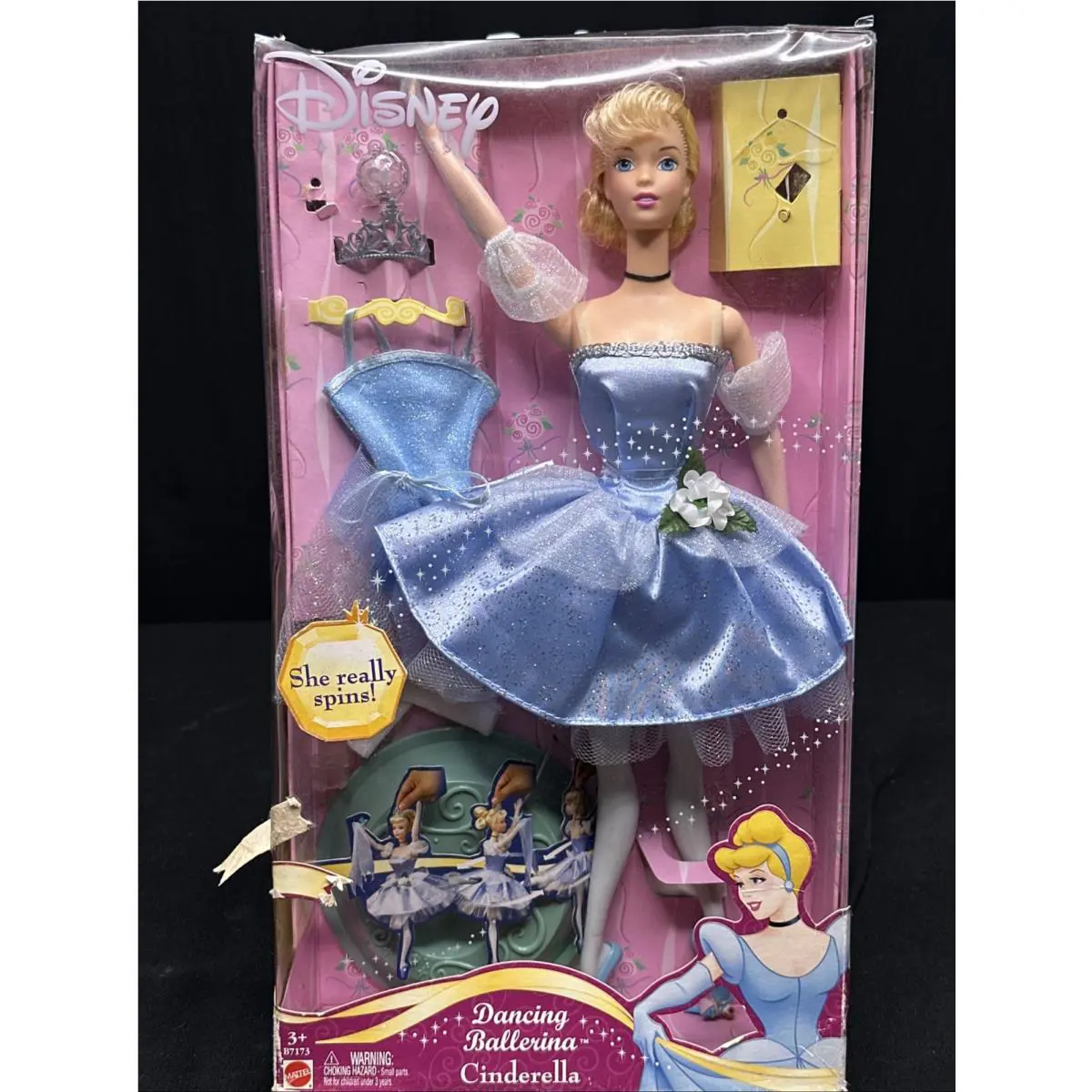 Disney Princess Dancing Ballerina Cinderella Doll 2003 Mattel B7173
