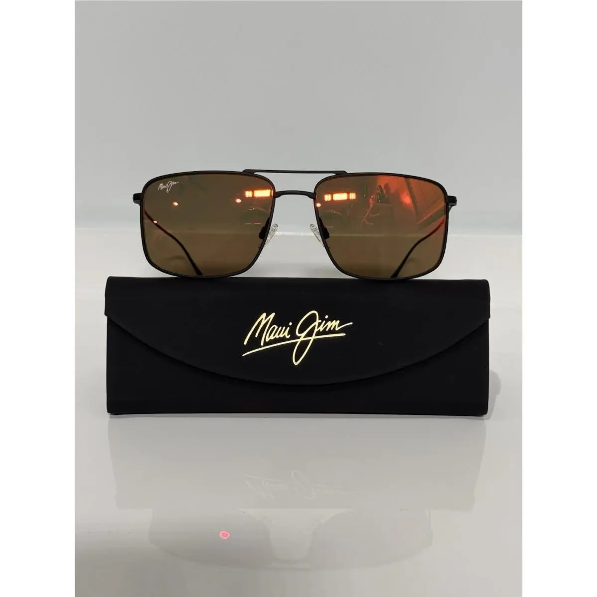 Maui Jim Aeko MJ886-02 Black Titanium Polarized Fire Mirror Sunglasses
