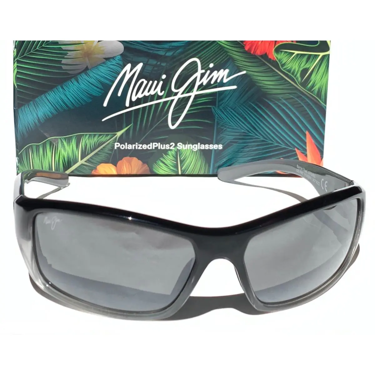 Maui Jim Barrier Reef Black Fade Gray ST Glass Polarized Lens Sunglasses 792-14C