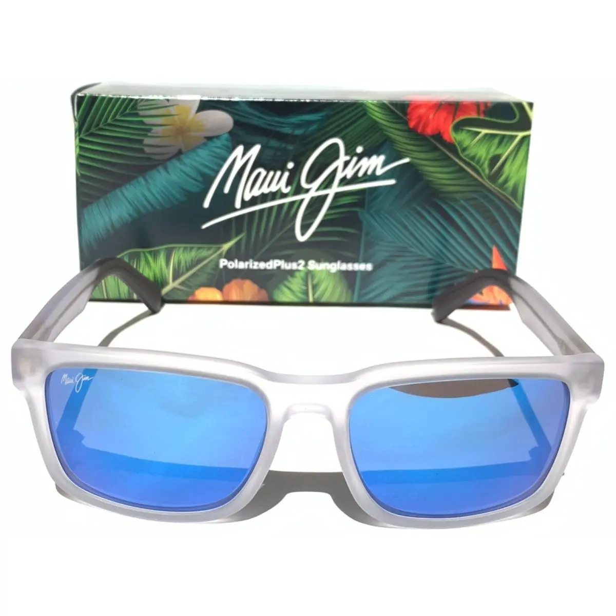 Maui Jim Stone Shack Matte Crystal Polarized Glass Blue Hawaii Sunglass B862-05