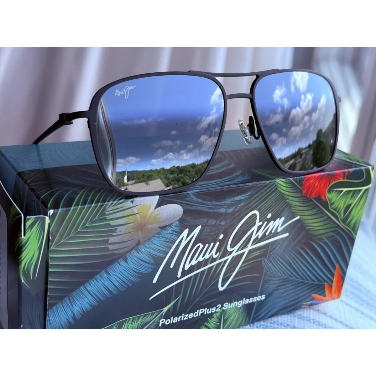 Maui Jim Beaches MJ 541 2M Titanium Black Frame + Grey Polarized Sunglasses