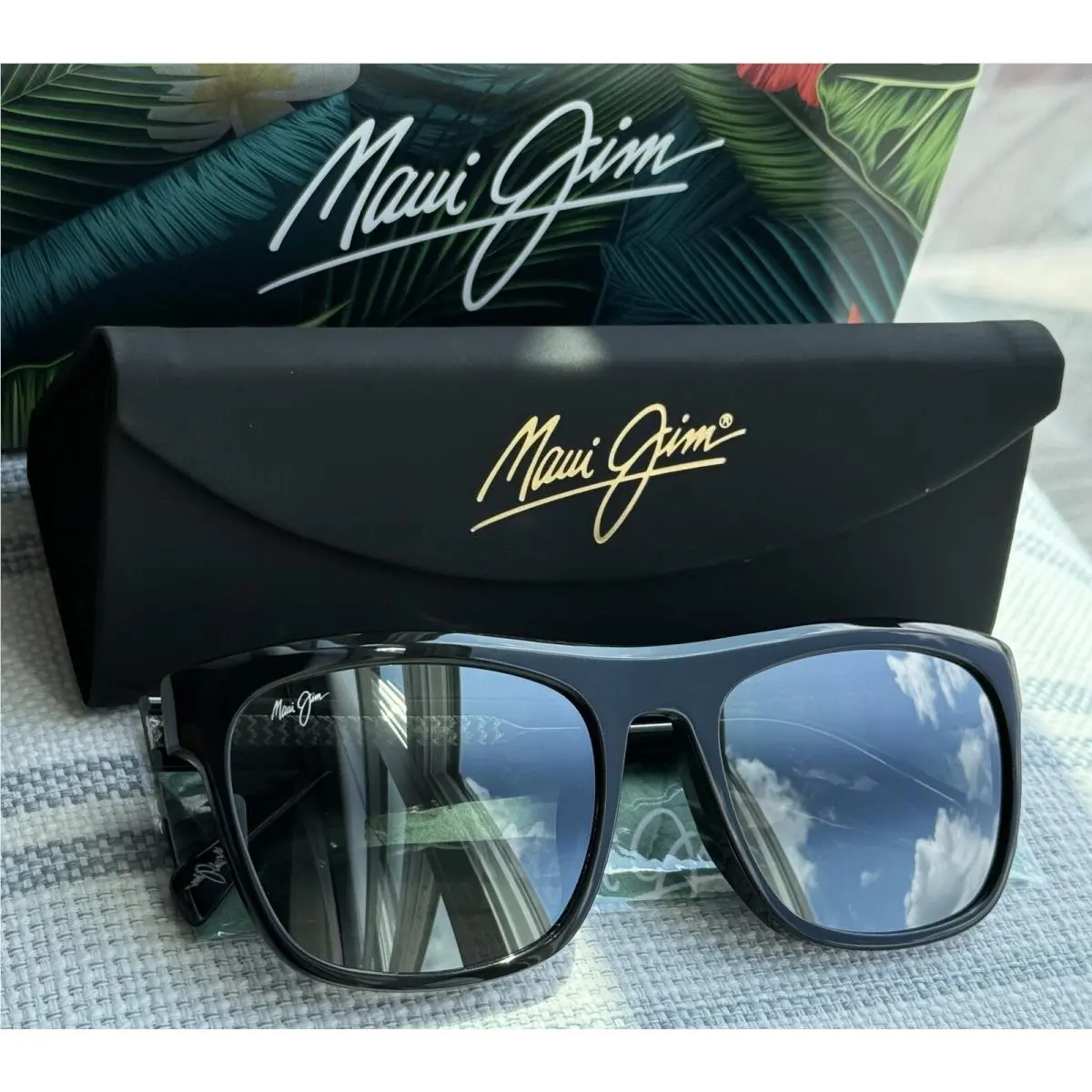Maui Jim S-turns MJ 872 02 Black Crystal + Grey Polarized Lens Sunglasses