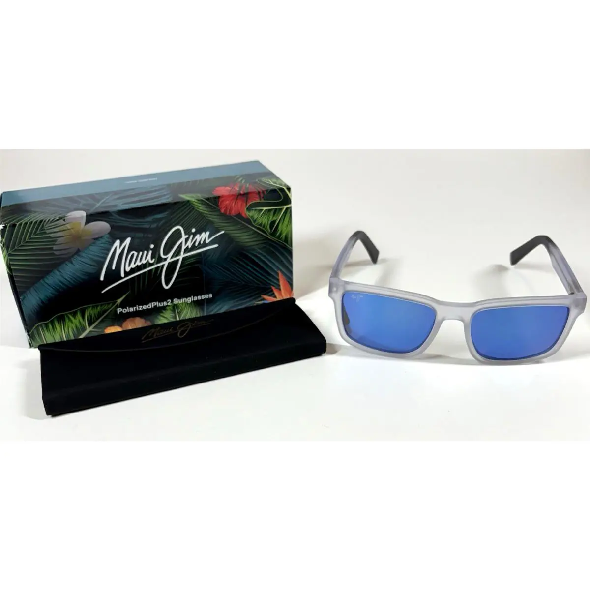 Maui Jim Sunglasses Stone Shack Crystal Gray Blue Mens Womens Unisex B862-05
