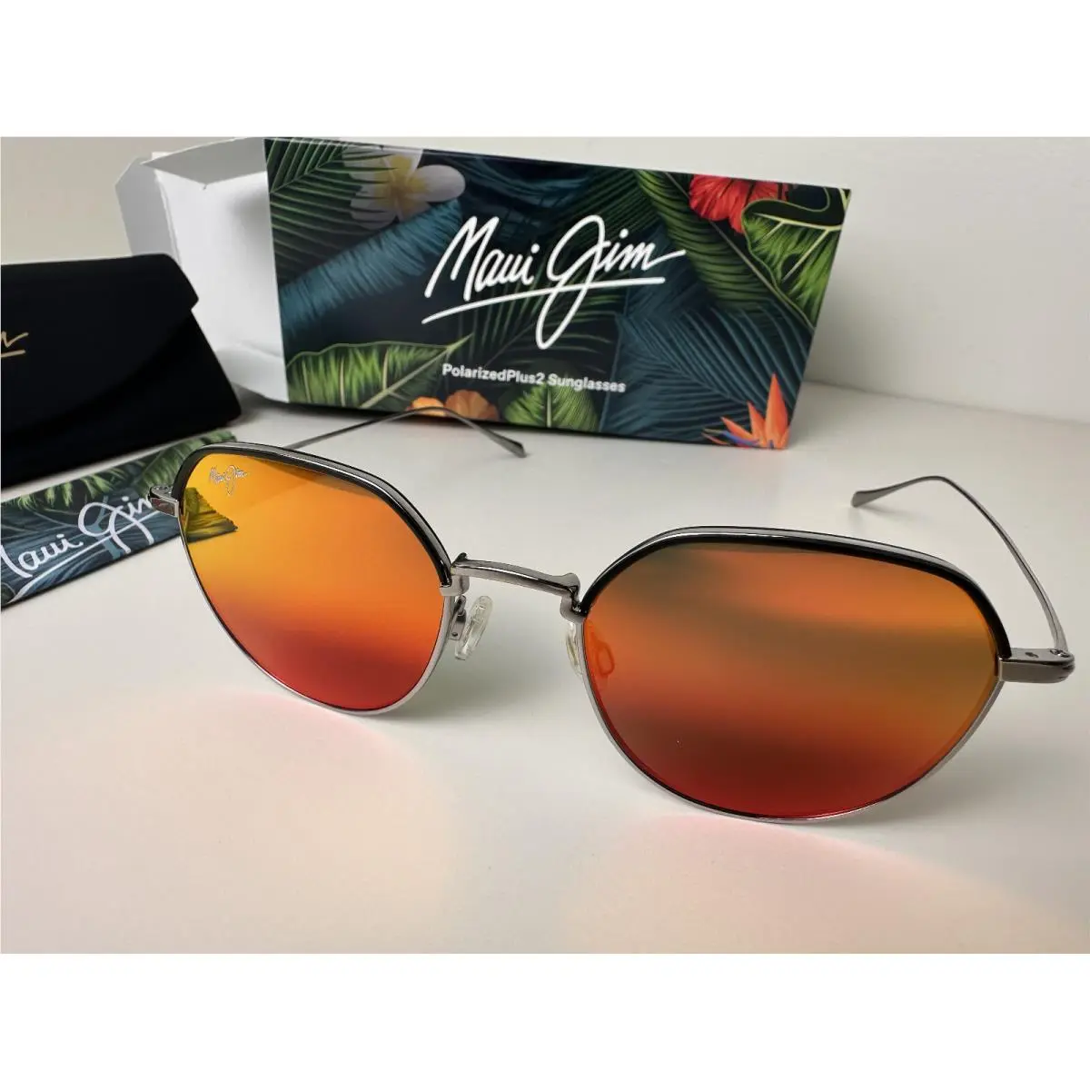 Maui Jim Island Eyes Polarized Sunglasses RM859-02D Gunmetal/hawaii Lava