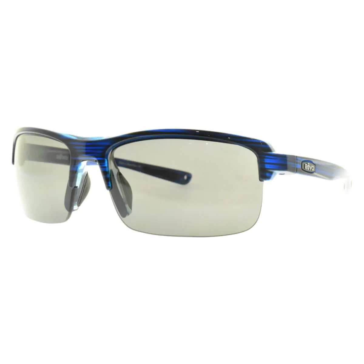 Revo RE 4066 11 GY Blue Woodgrain Rectangle Semi Rim Mens Sunglasses