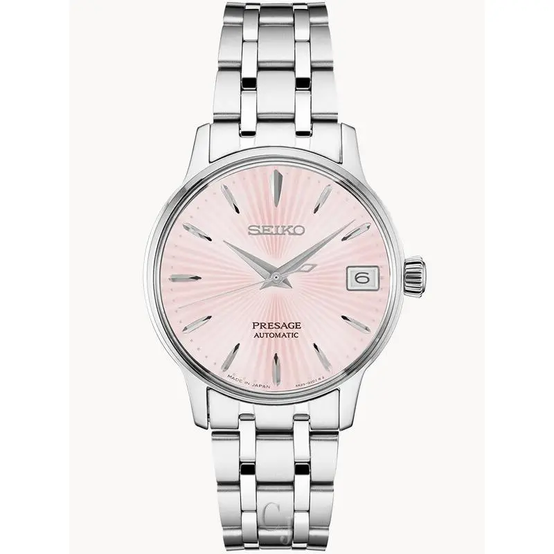 Seiko Presage Cocktail Time Pink Dial Automatic Men’s Watch SRP839 - Dial: Pink, Band: Silver, Bezel: White