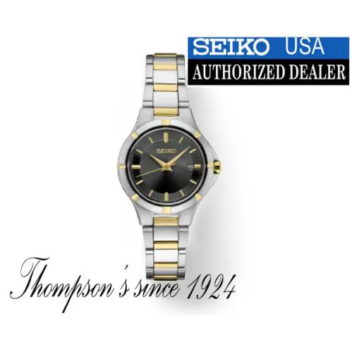 Seiko Essentials SUR414 100M Water Resistant Charcoal Dial - Dial: Charcoal, Band: two-tone