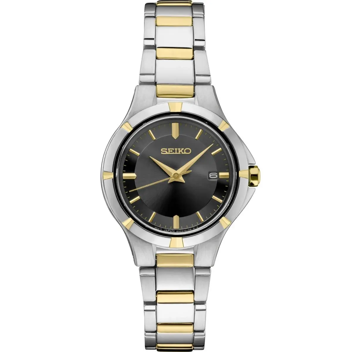Essentials Two Tone Black Dial Quartz Women`s Watch SUR414 by Seiko