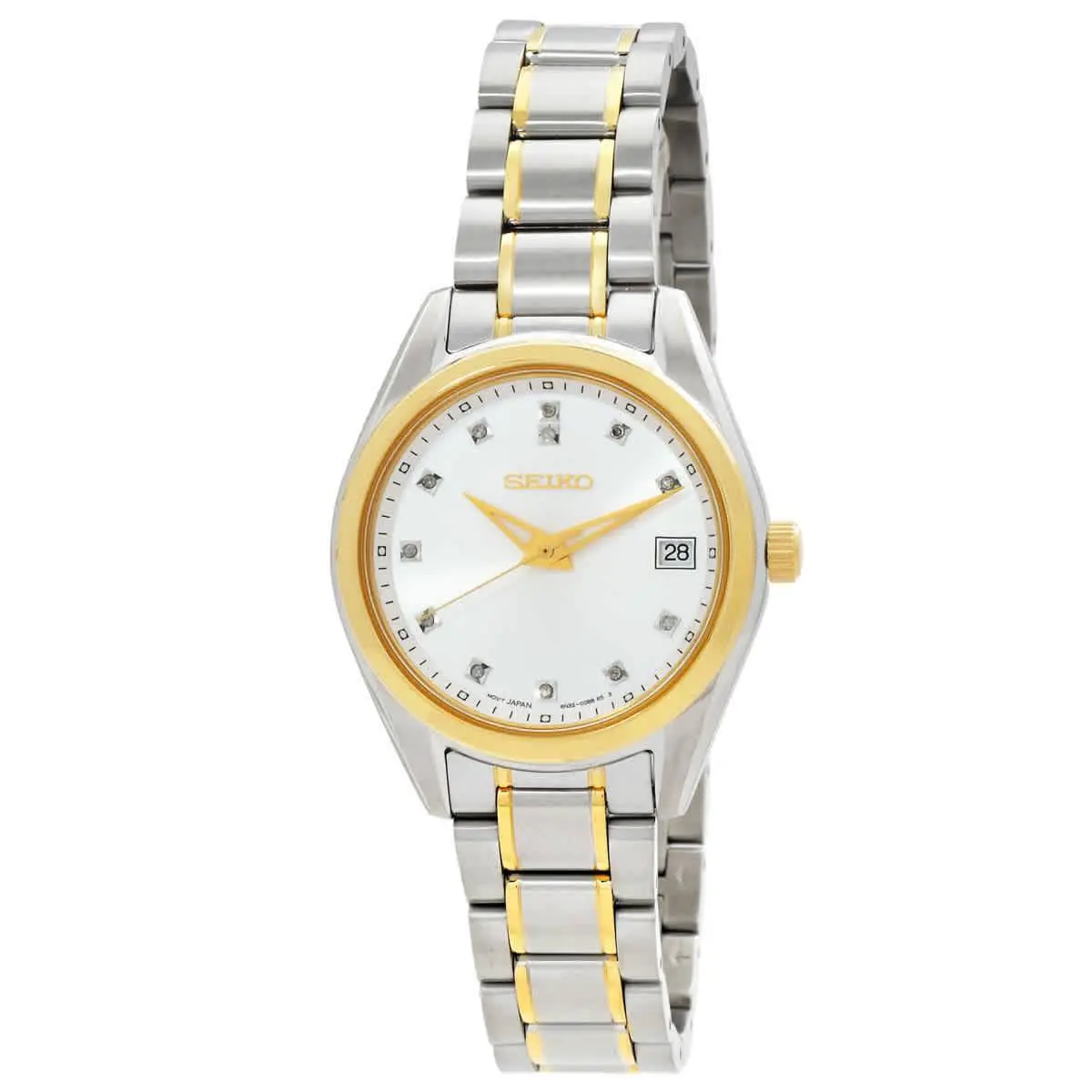 Seiko Diamonds Quartz Silver Dial Two-tone Ladies Watch SUR582P1