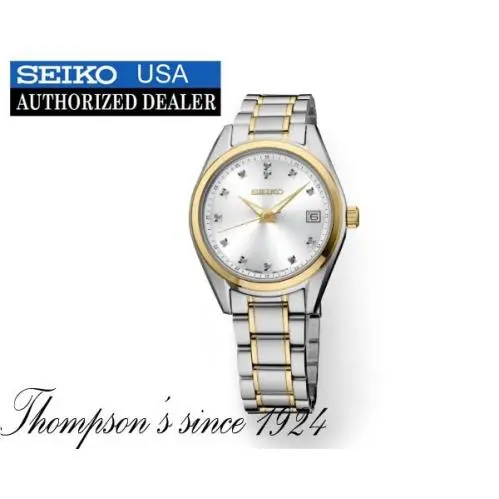 Seiko Diamonds SUR582 Silver Dial 100M Water Resistant - Silver, Dial: Silver, Band: Silver