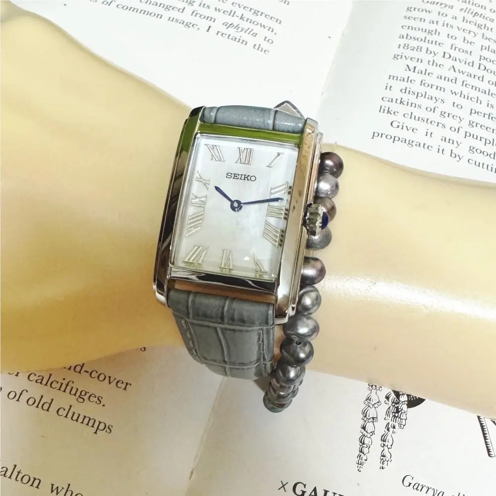 Essentials White Pearl Silver Tone Watch SWR099 US  Model by Seiko