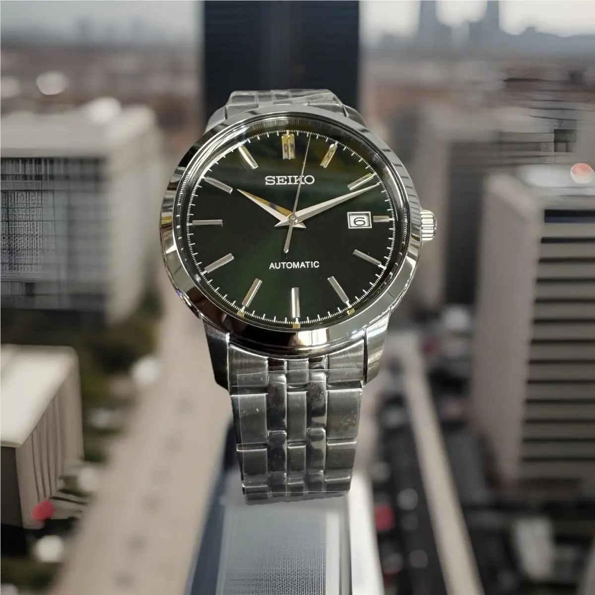 Seiko Men`s Essentials Green Dial Automatic Watch SRPH89 Made In Japan