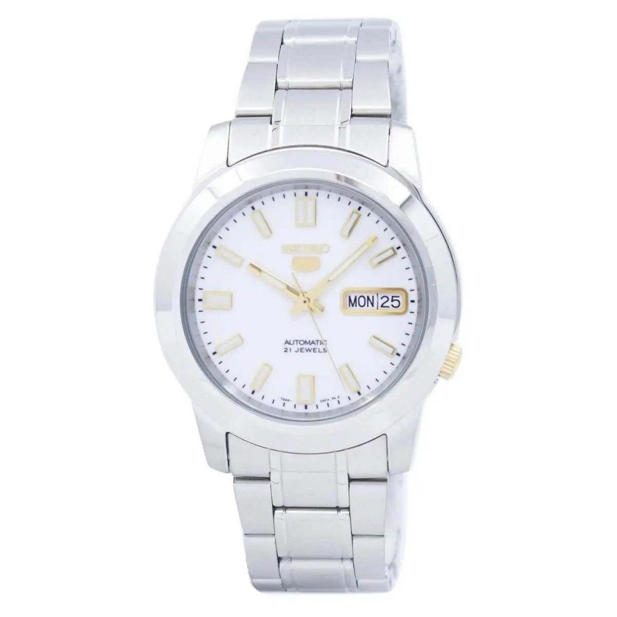 5 Automatic 21 Jewels White Dial Stainless Steel SNKK07K1 Mens Watch by Seiko
