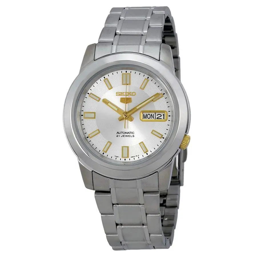 5 SNKK09 Men`s Stainless Steel Silver Dial Lumbrite Index Automatic Watch by Seiko