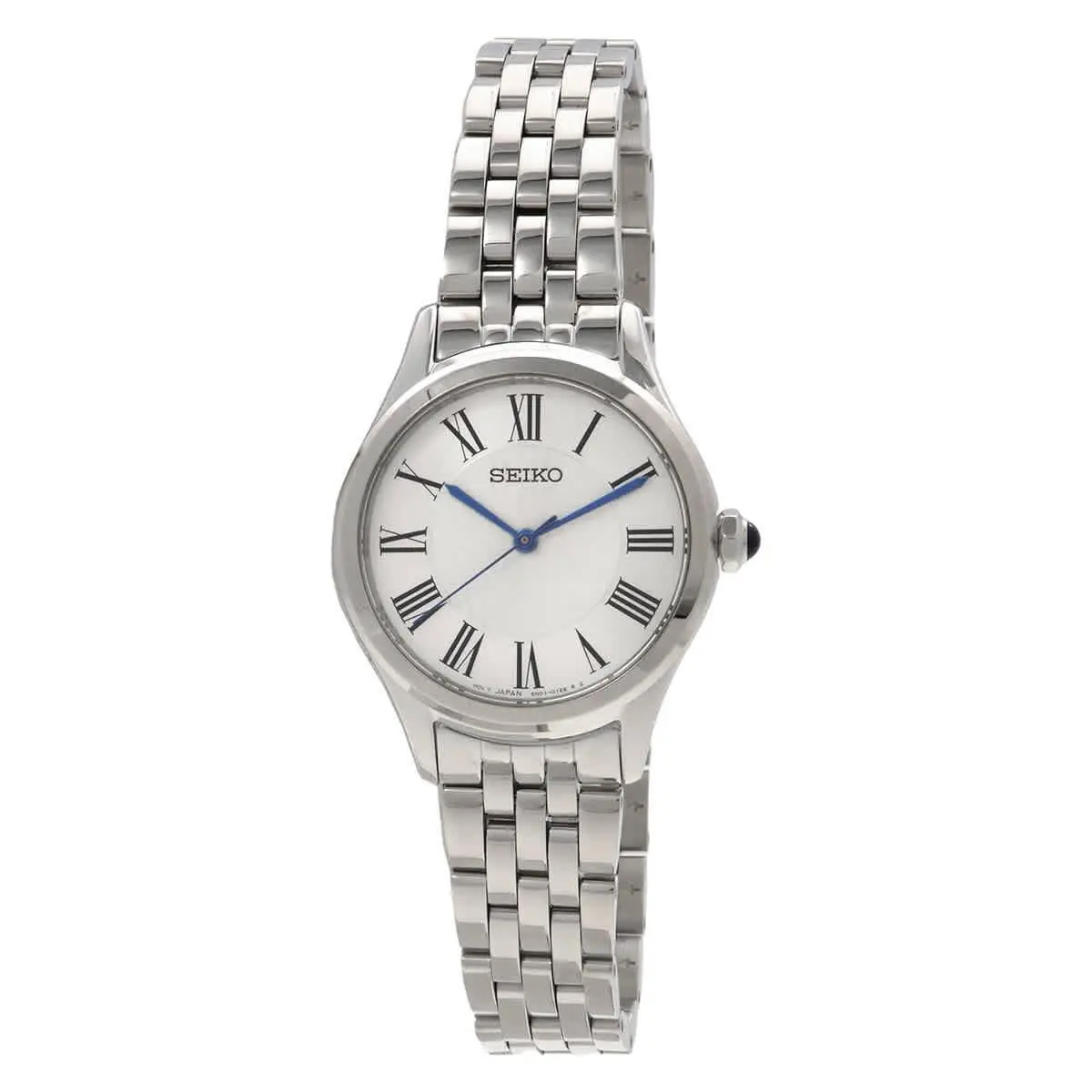 Seiko Classic Quartz White Dial Ladies Watch SUR609P1 - White, Dial: White, Band: Silver-tone