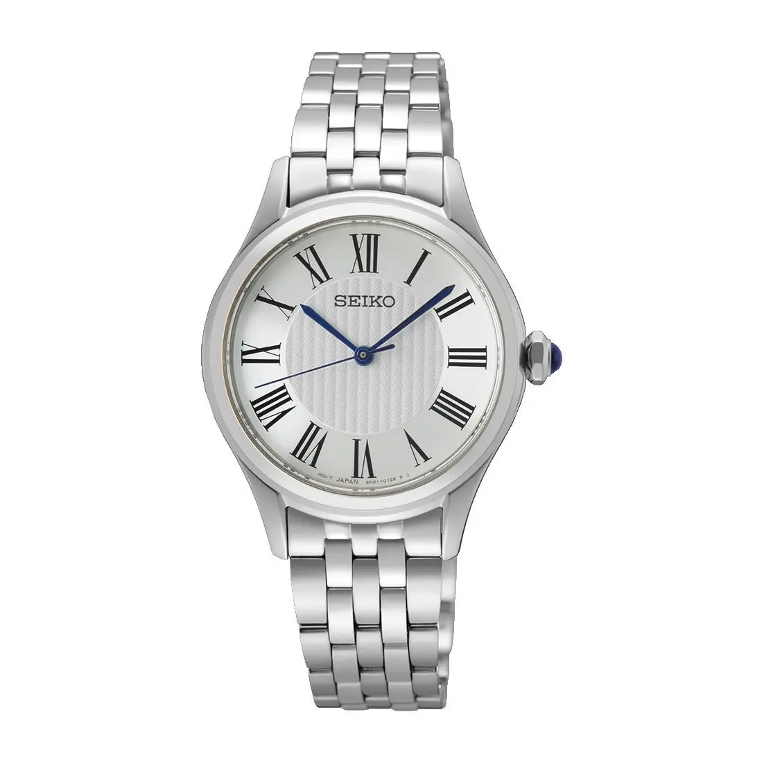 Seiko Essentials Quartz Silver Dial Stainless Steel Women`s Watch SUR609 - Dial: Silver, Band: Silver, Bezel: Silver