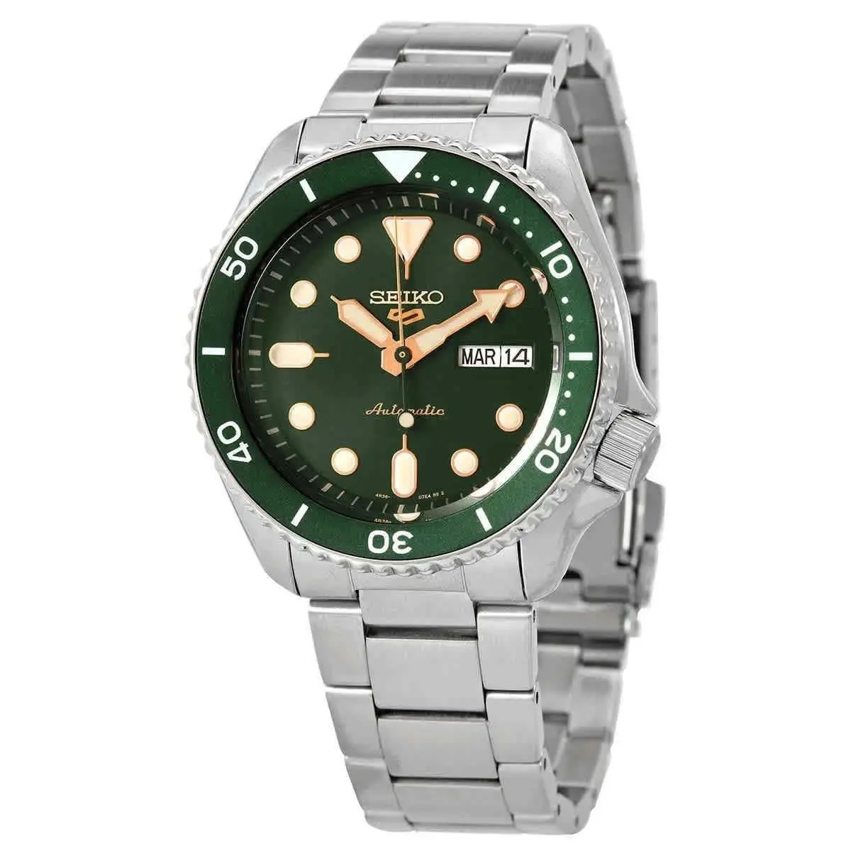 Seiko 5 Sports SRPD63 Style Green Dial 24 Jewels Automatic 100M Mens Watch