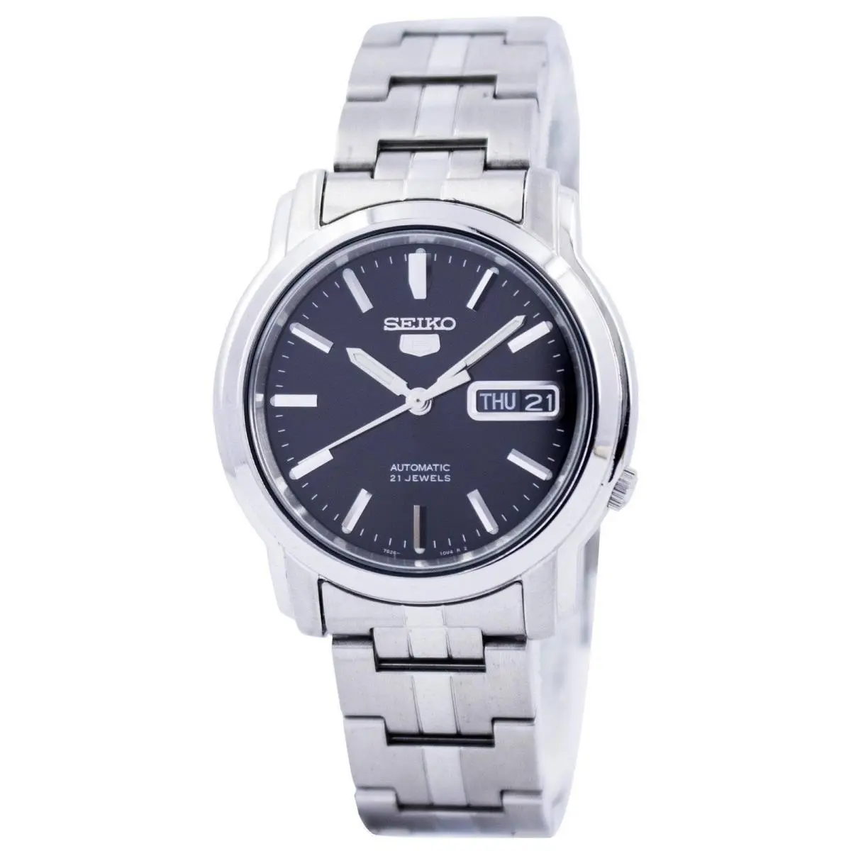 Seiko 5 Automatic Stainless Steel Black Dial 21 Jewels SNKK71K1 30M Mens Watch