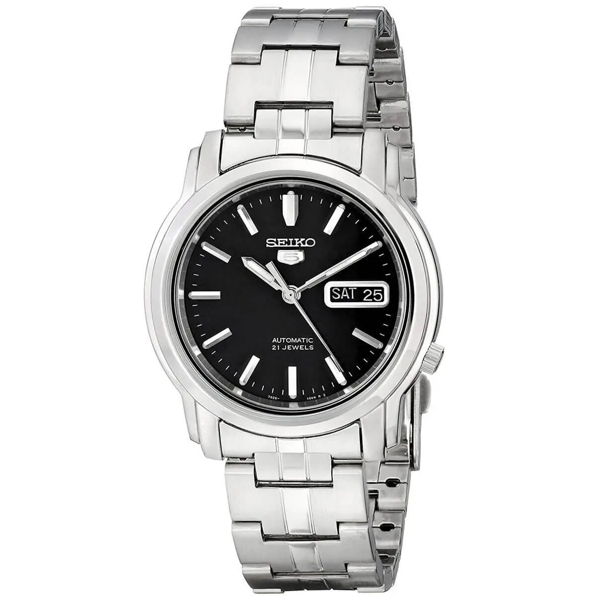 Men`s Automatic Watch  5 Black Dial Silver Tone Bracelet SNKK71K1 by Seiko