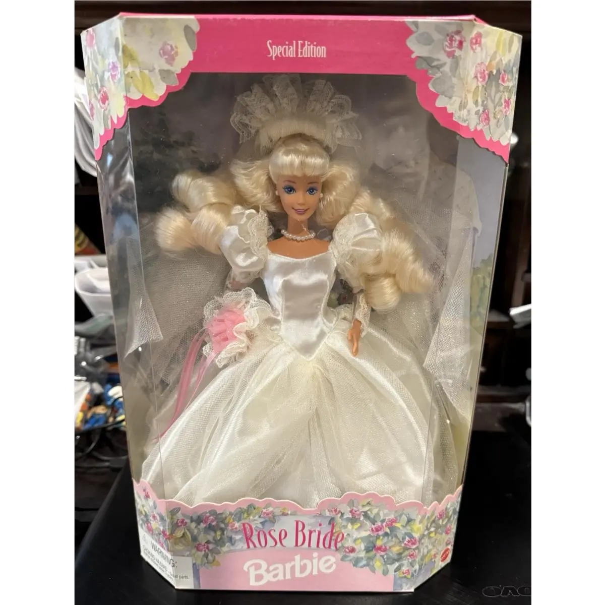 Vintage 1996 Mattel Rose Bride Barbie Doll In The Box