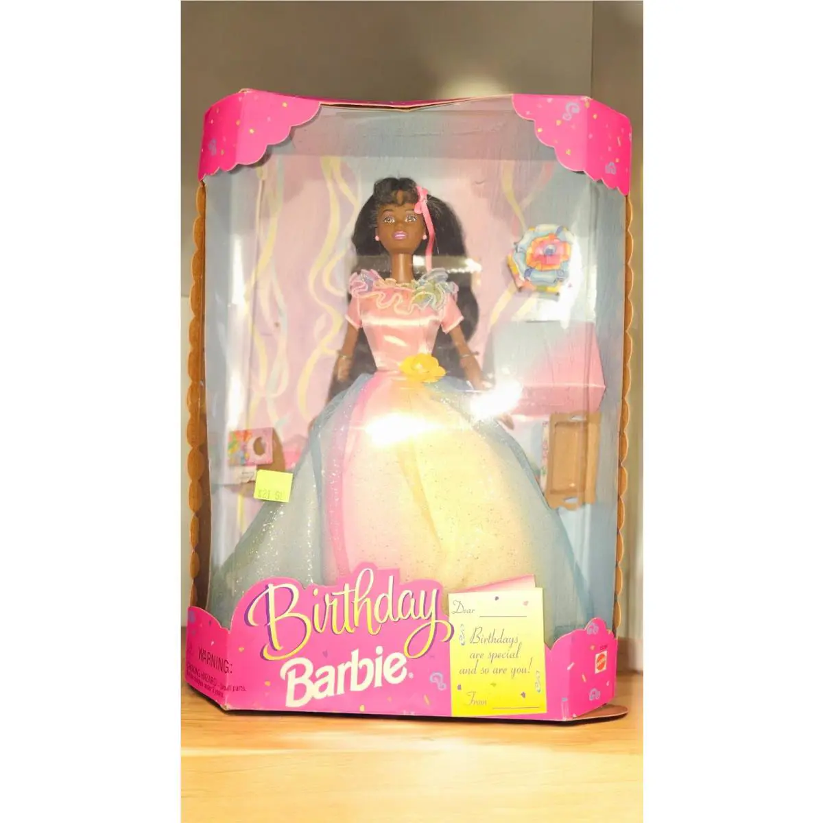 1997 Birthday Barbie African American Mattel 18289 - Doll Hair: Black, Doll Eye: Brown