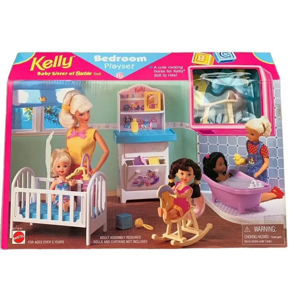 Kelly Baby Sister of Barbie Doll Bedroom Playset 1998 Vintage