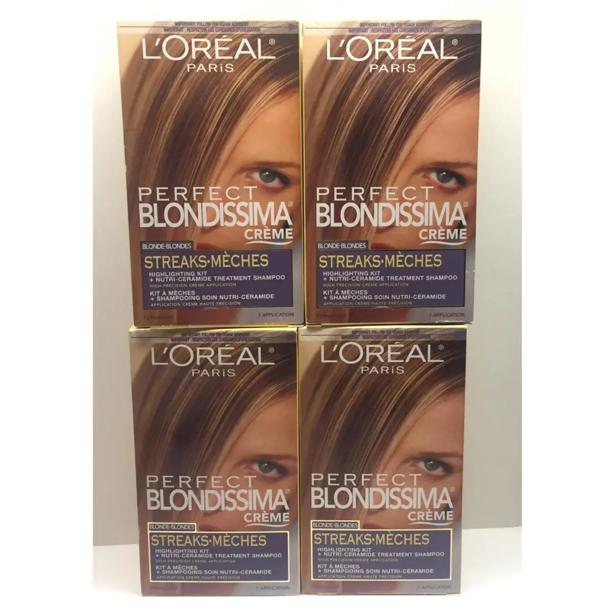 Lot 4 L`oreal Paris Perfect Blondissima Creme Streaks Highlighting Kit- Blonde