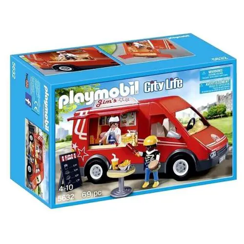 Playmobil 5632 Food Truck Van Fast Red Serving Mobile Toy Play Set