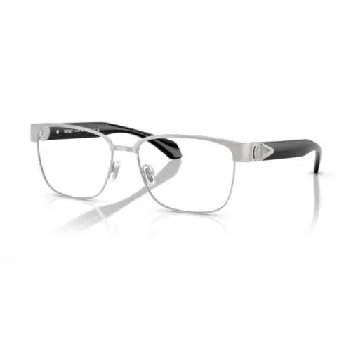 Versace 0VE1306 1266 Silver Brushed/black Square 55mm Men`s Eyeglasses