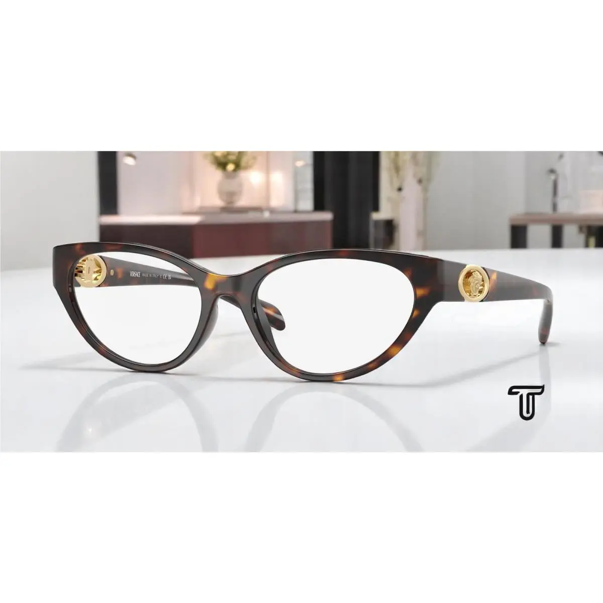 Versace VE3372U 108 Havana Demo Lens 54 mm Women`s Eyeglasses