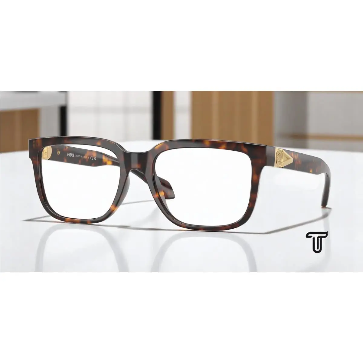Versace VE3377U 108 Havana Demo Lens 55 mm Men`s Eyeglasses