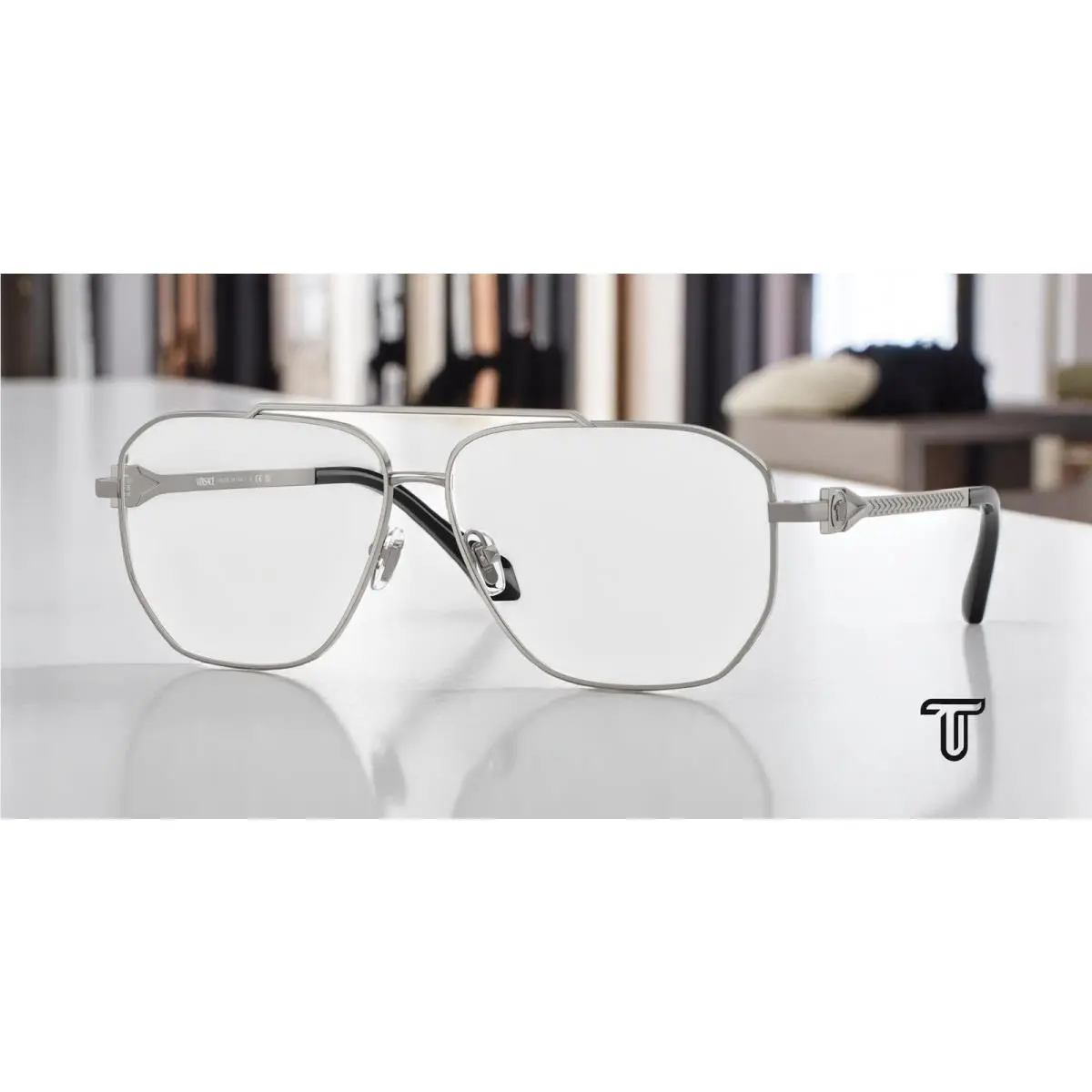 Versace VE1307 1001 Gunmetal Demo Lens 57 mm Men`s Eyeglasses