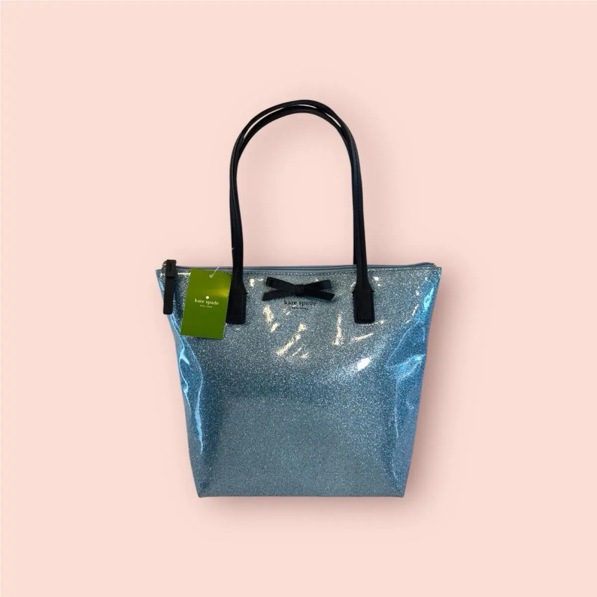 Kate Spade New York Mavis Street Ice Blue Sparkle Small Tote Luxury Bag