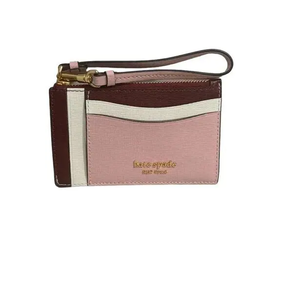 Kate Spade NY Dogwood Morgan Cardholder ID Case Wristlet Cordovan Multi