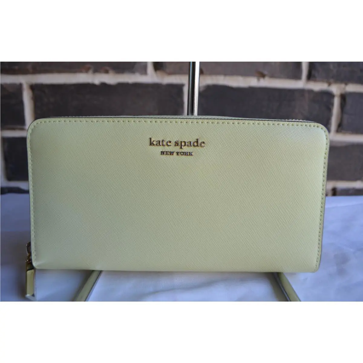 Kate Spade Spencer Lemon Sorbet Zip Around Continental Wallet Clutch Yellow