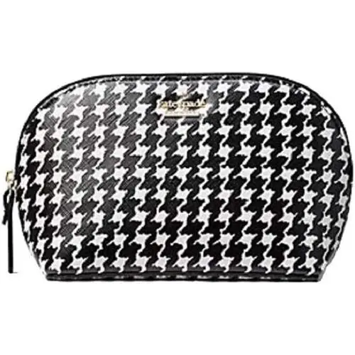 Kate Spade Women`s Cameron Street Abalene Small Cosmetic Case - Handle/Strap: Black, Hardware: Gold, Exterior: Black /White