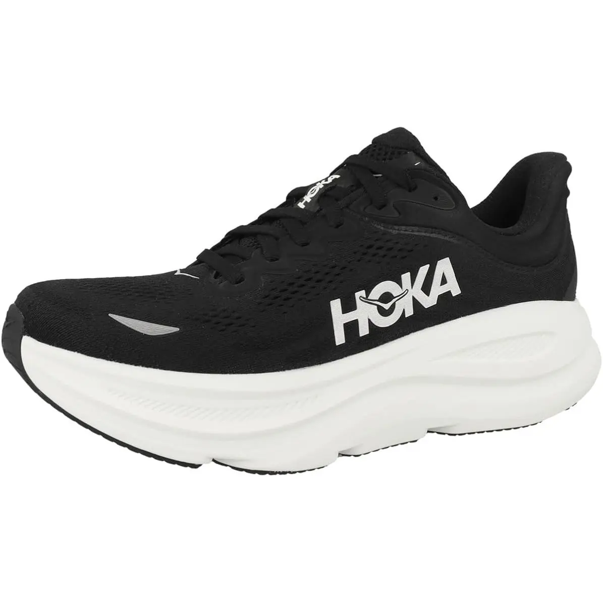 Hoka Bondi 9 Mens Running Shoe - Black/white