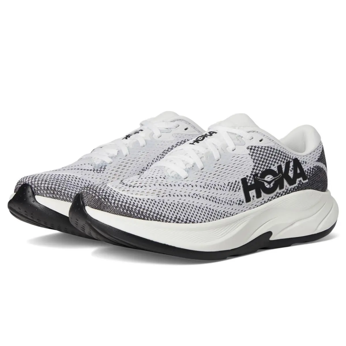 Hoka Men`s Rincon 4 Sneaker White/black Size 10 Lightweight Running Shoes - White/Black