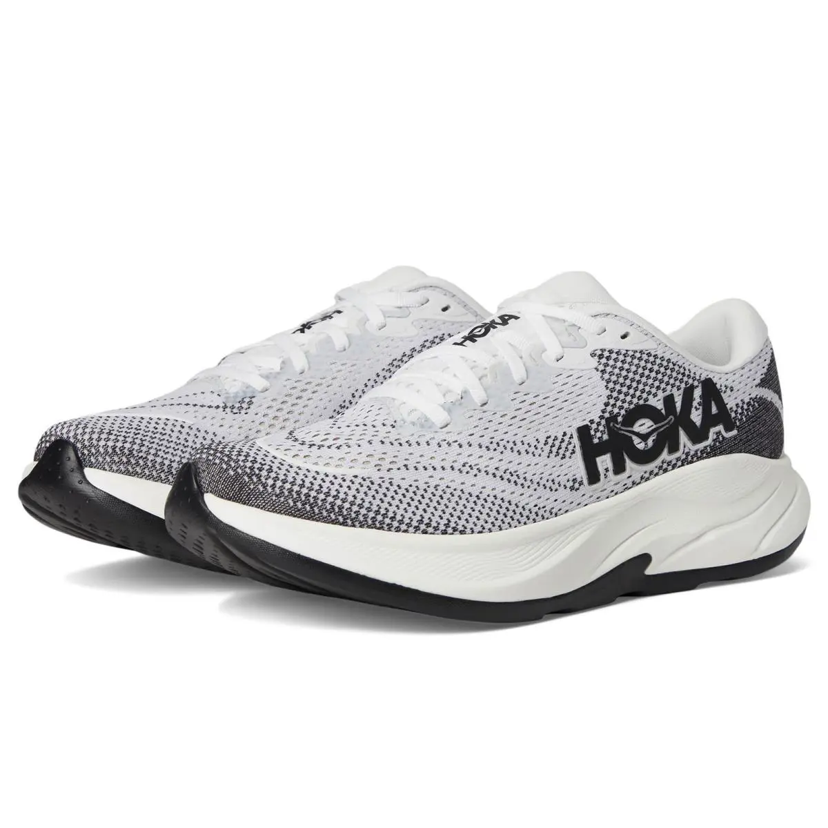Hoka Men`s Rincon 4 Sneakers White Black Size 9.5 Lightweight Running Shoes - White/Black