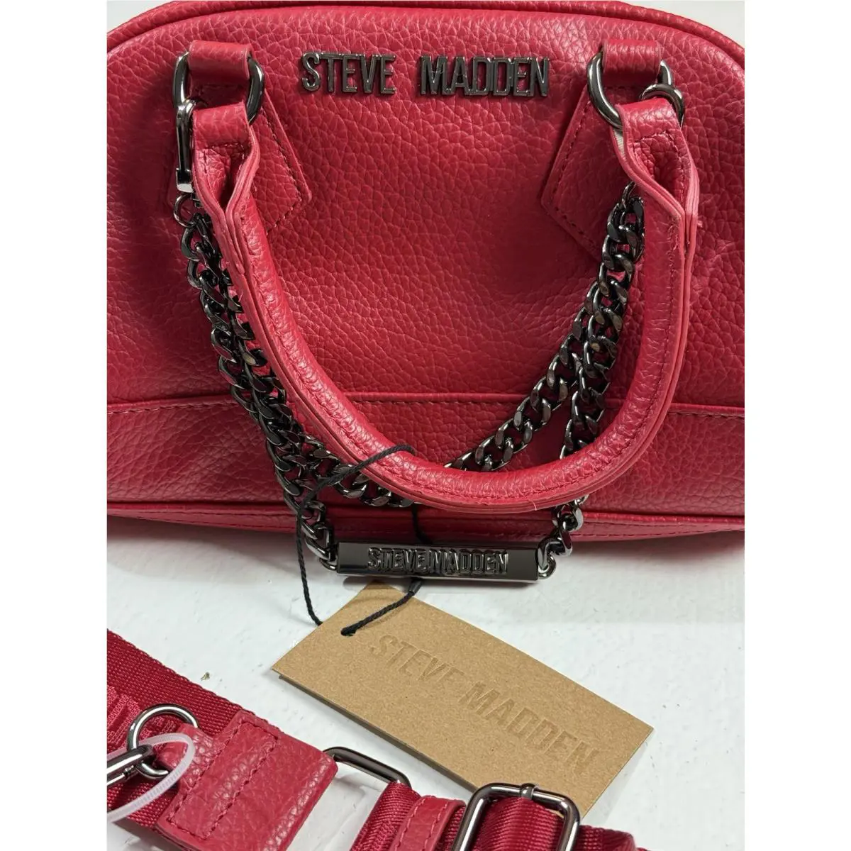 Steve Madden Red Sailor Satchel Bag Women’s Small Purse Chain Airpod Pouch