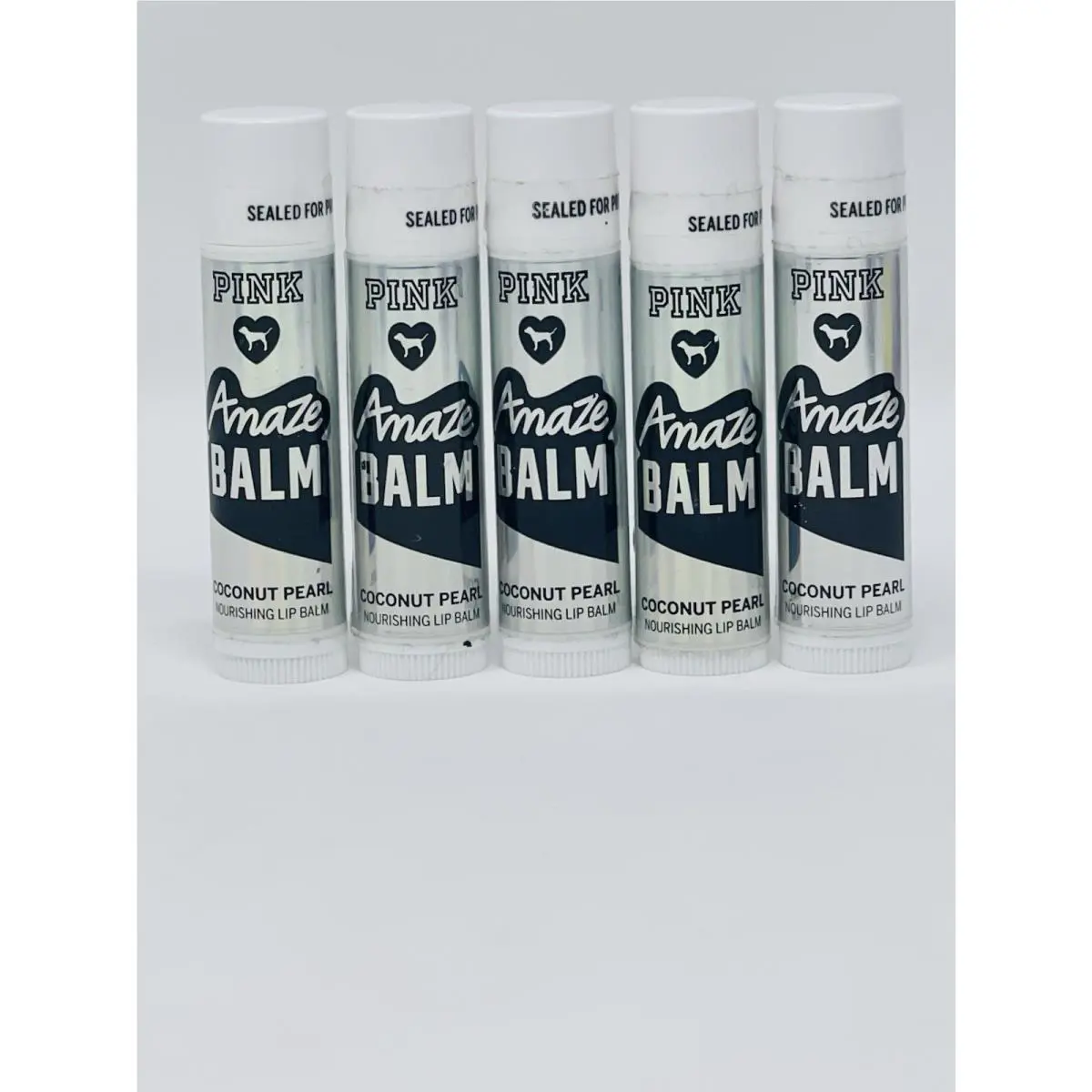 5 Victorias Secret Pink Amazing Balm Coconut Pearl Lip Balm 4.5g/.15 oz