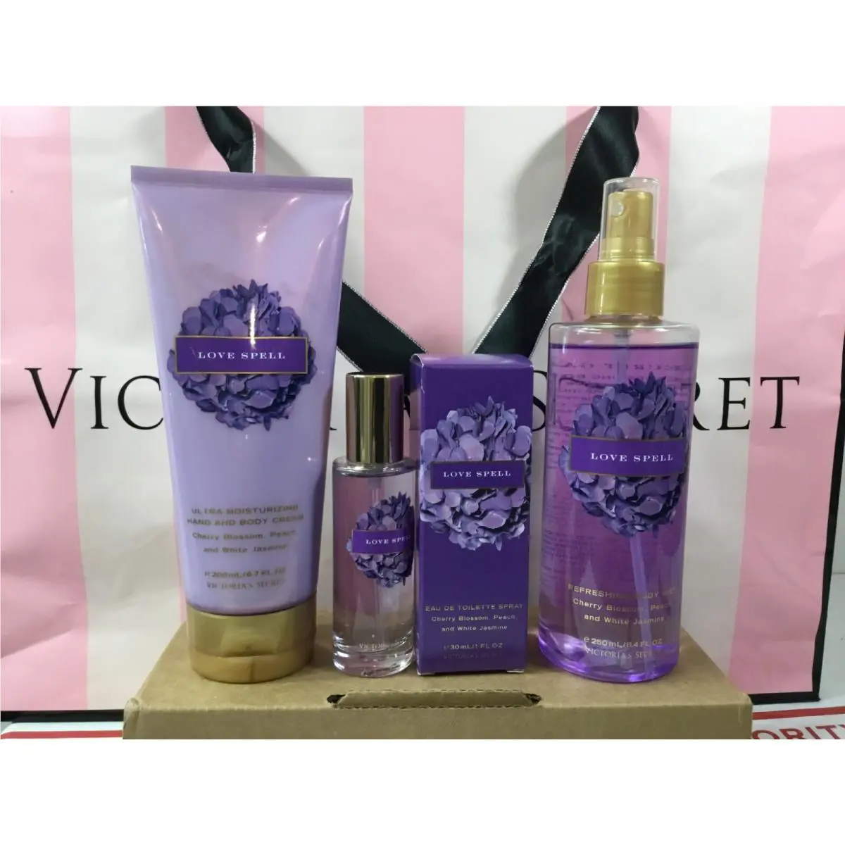 Victoria`s Secret Love Spell Garden Body Mist Body Lotion and Edt Set