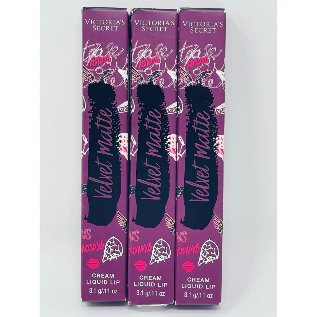 3 Victoria`s Secret Travel Size Velvet Matte Passion Cream Liquid Lip
