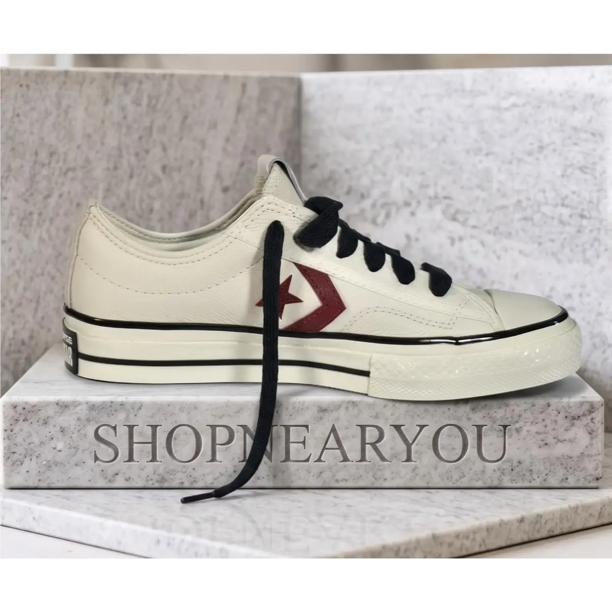 Converse Star Player 76 Leather Suede Low Top Sneakers Men’s 3.5 Women`s 5 White